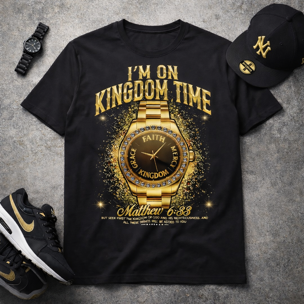 I'M On Kingdom Time Christian Streetwear T Shirt- Faith graphic Tee